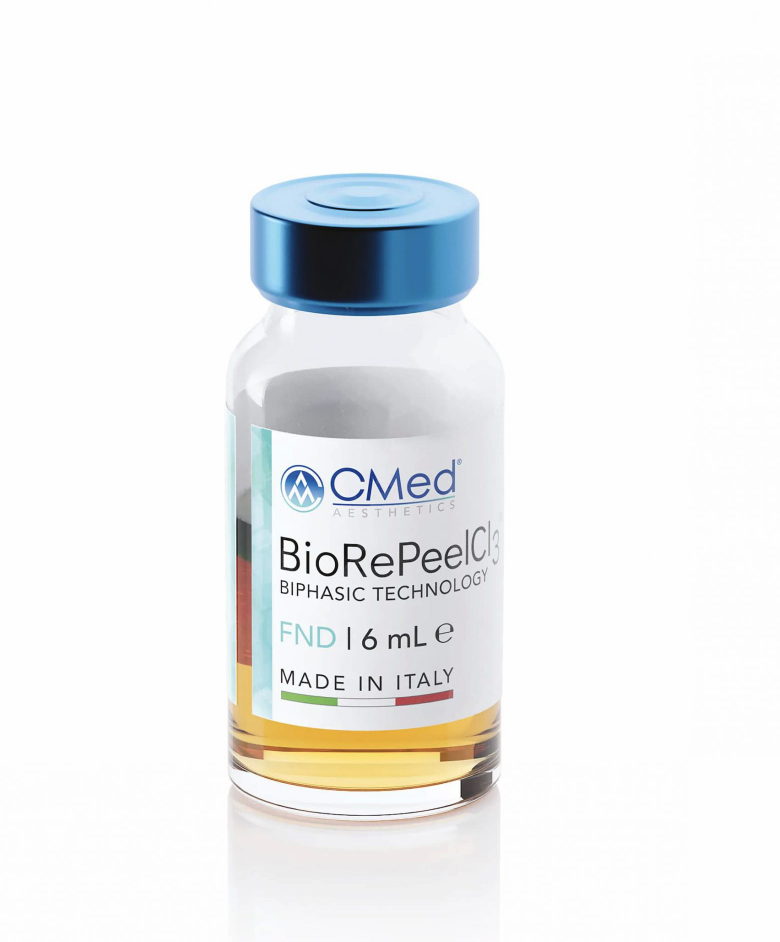 BioRePeelCl3 Face<br>Dvojfázový revolučný peeling TCA 35% a biorevitalizácia v jednom ošetrení<br>5 ampúl, 15 ošetrení