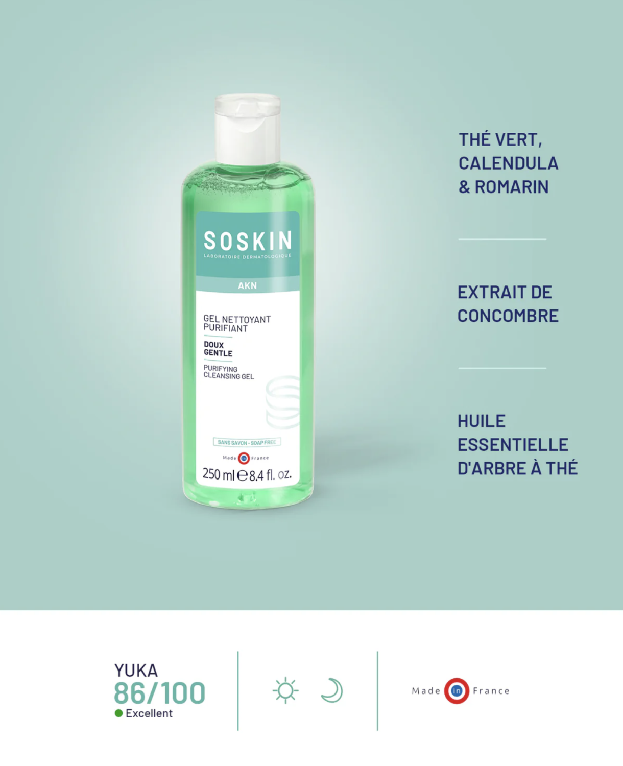 SOSKIN AKN PURIFYING CLEANSING GEL 
Čistiaci gél pre mastnú a zmiešanú pleť <br>EXP 07/26 Zľava 20%