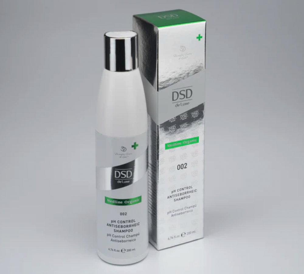 DSD SIMONE DE LUXE PH CONTROL ANTISEBORRHEIC SHAMPOO 
002 Prírodný šampón na seboreu bez sulfátov, na podráždenú a citlivú pokožku hlavy. Bez sulfátov.