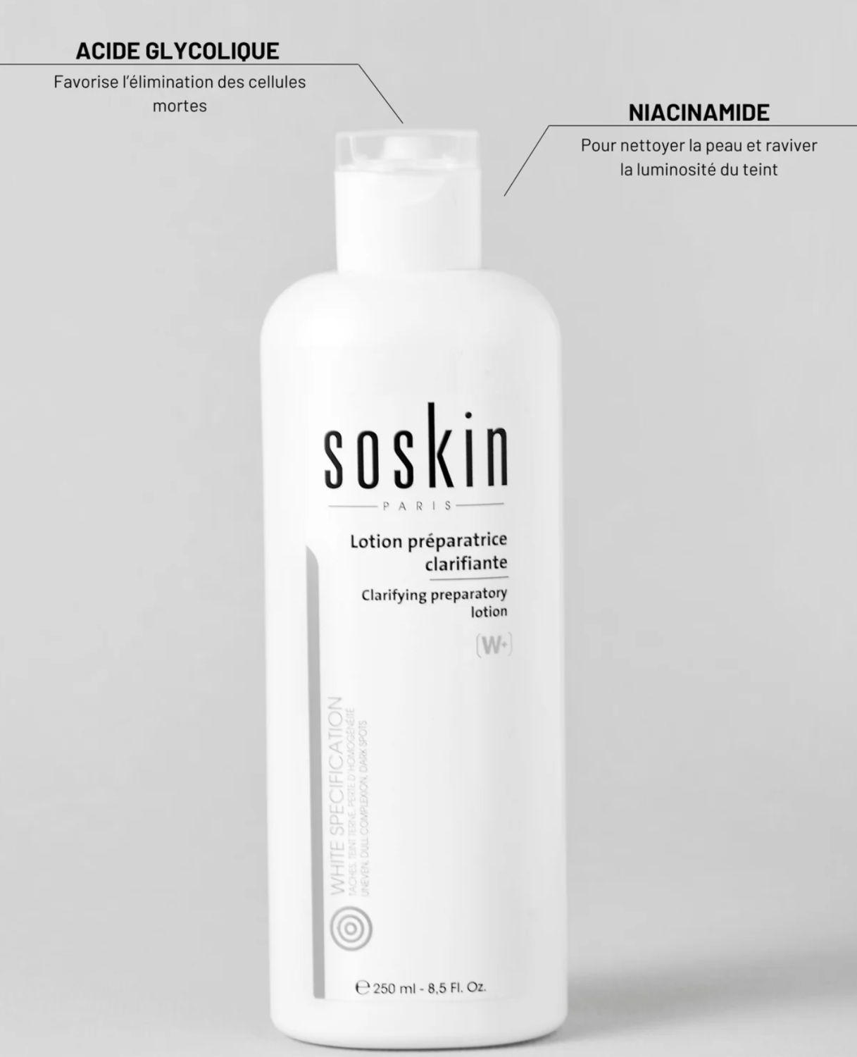 SOSKIN CLARIFYING PREPARATORY LOTION 
Zovsvetľujúce pleťové tonikum
