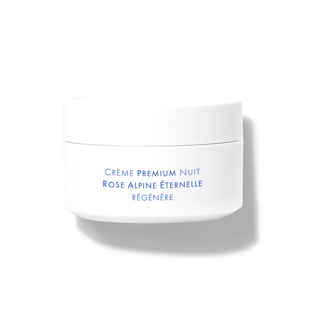 SKIN MINUTE PREMIUM NIGHT CREAM WITH ALPINE ROSE 
Nočný regeneračný krém 50+ z alpskej ruže<br>Regenerative Rich Night Cream s vodou z ladovca 50 ml.