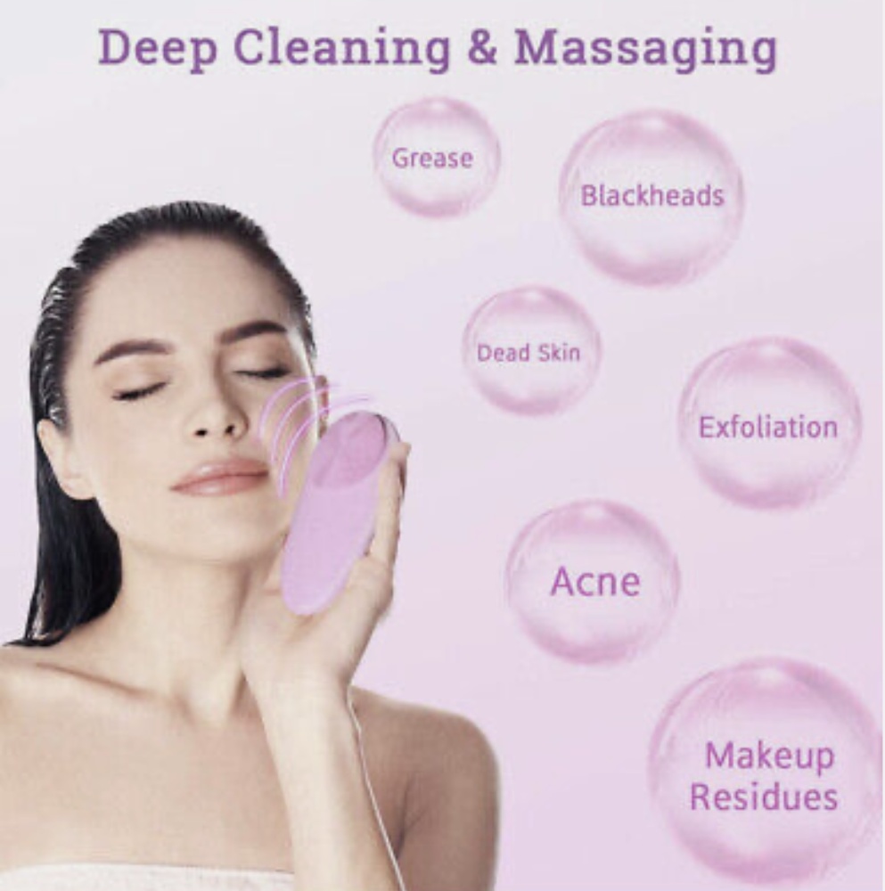 Facial Cleansing Brush Facial Massager<br>Vodotesná čistiaca a masážna kefka na tvár