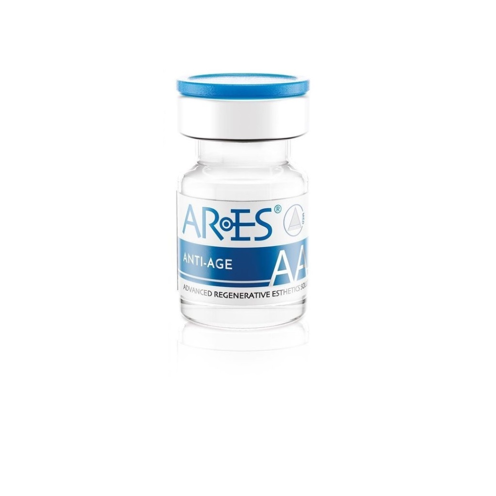 Biorevitalizácia Ares Anti-Age<br>Obnova elasticity stimuláciou syntézy kolagénu, kyseliny hyalurónovej a elastínu 4x4 ml.