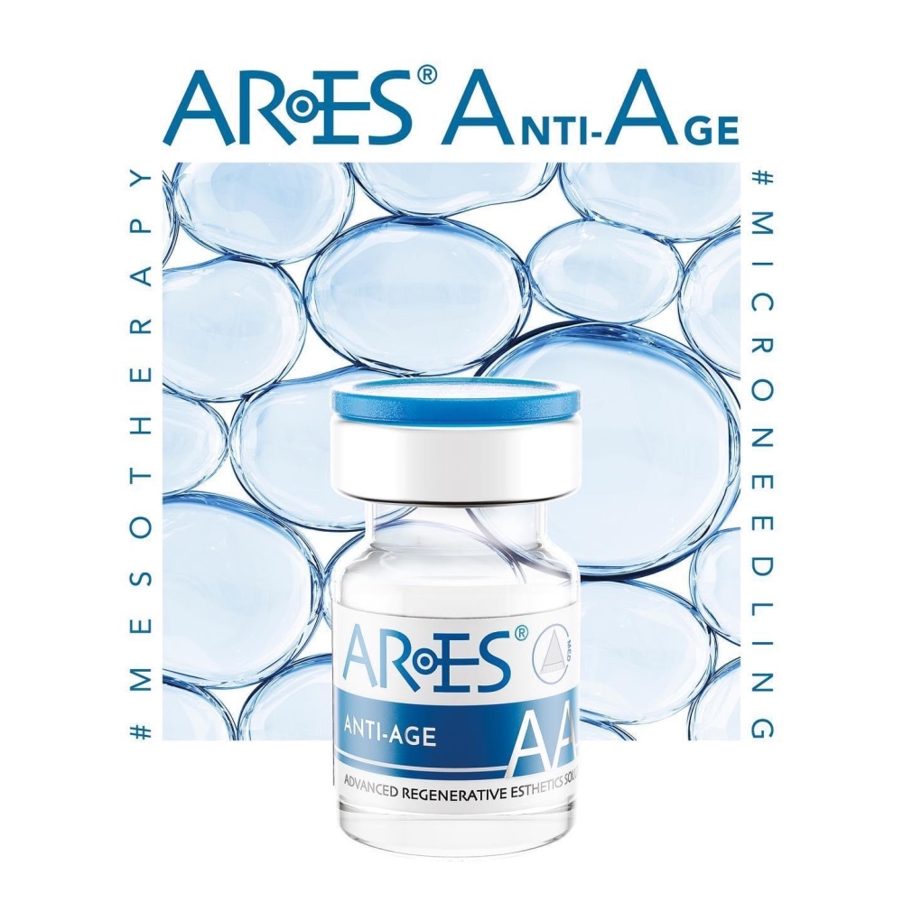 Biorevitalizácia Ares Anti-Age<br>Obnova elasticity stimuláciou syntézy kolagénu, kyseliny hyalurónovej a elastínu 4x4 ml.