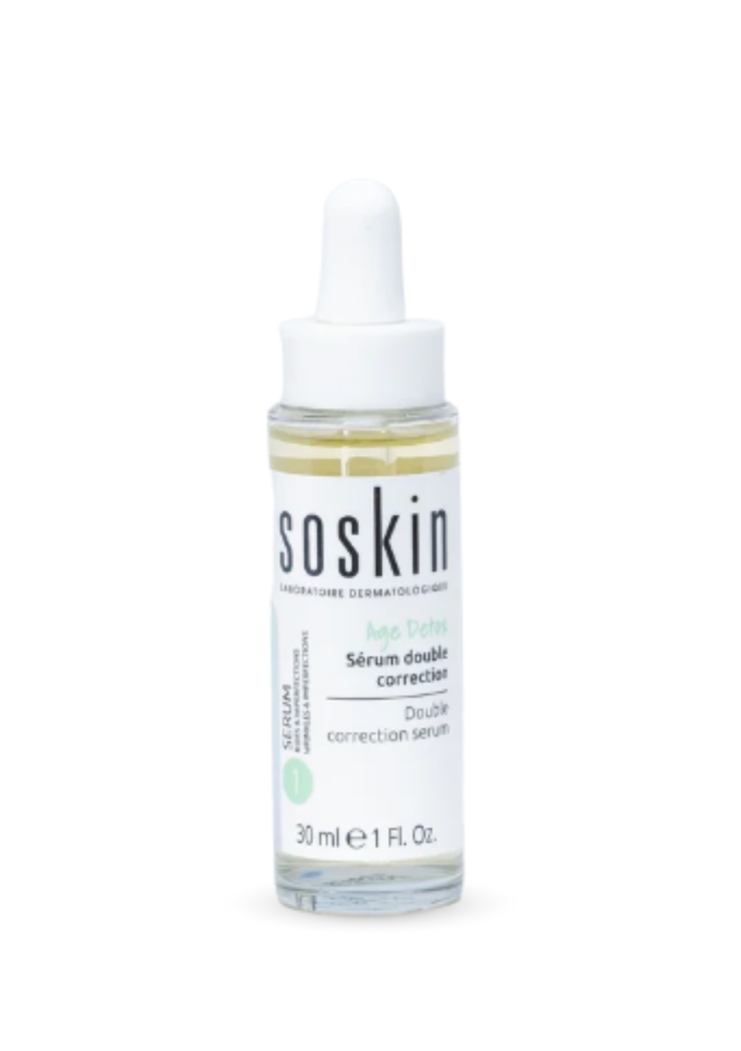 SOSKIN AGE DETOX® DOUBLE CORRECTION SERUM 
dvojité korekčné sérum Sérum na redukciu nedokonalostí