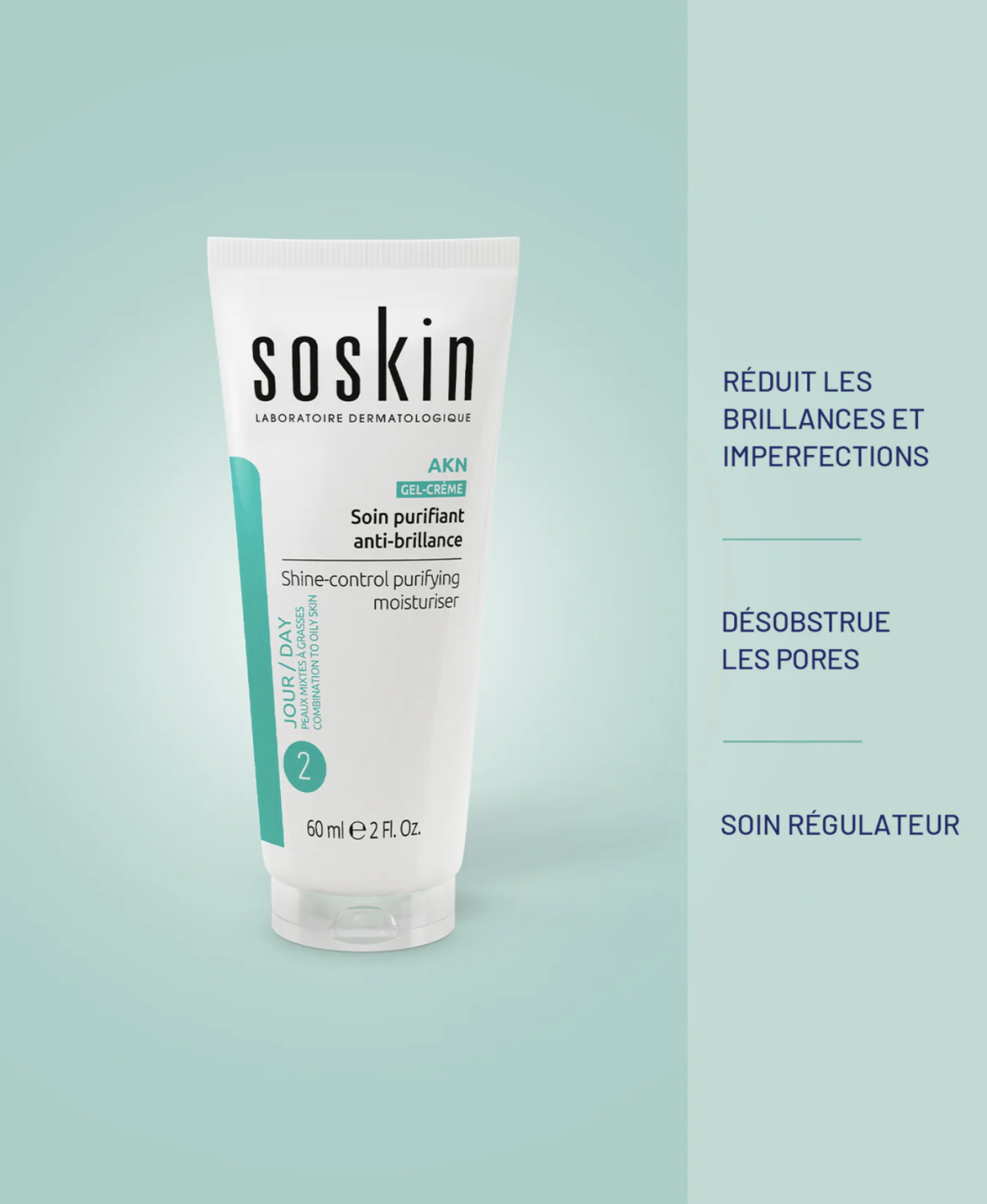 SOSKIN AKN SHINE-CONTROL PURIFYING MOISTURISER 
Ľahký hydratačný krém na redukciu prebytočného mazu a lesku