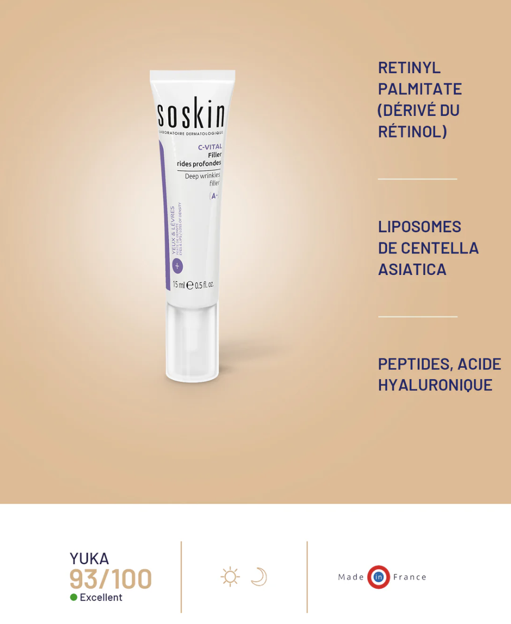 SOSKIN C-VITAL DEEP WRINLKES FILLER 
Výplň pre očné vrásky 15 ml.