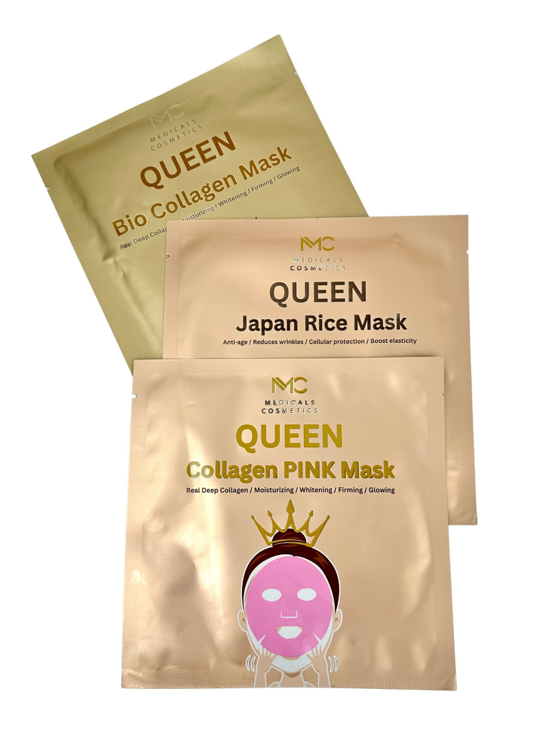 MEDICALS COSMETICS QUEEN COLLAGEN PINK MASK 
Hydrogélová pleťová maska Medicals Cosmetics s kolagénom, kyselinou hyalurónovou a niacinamidom