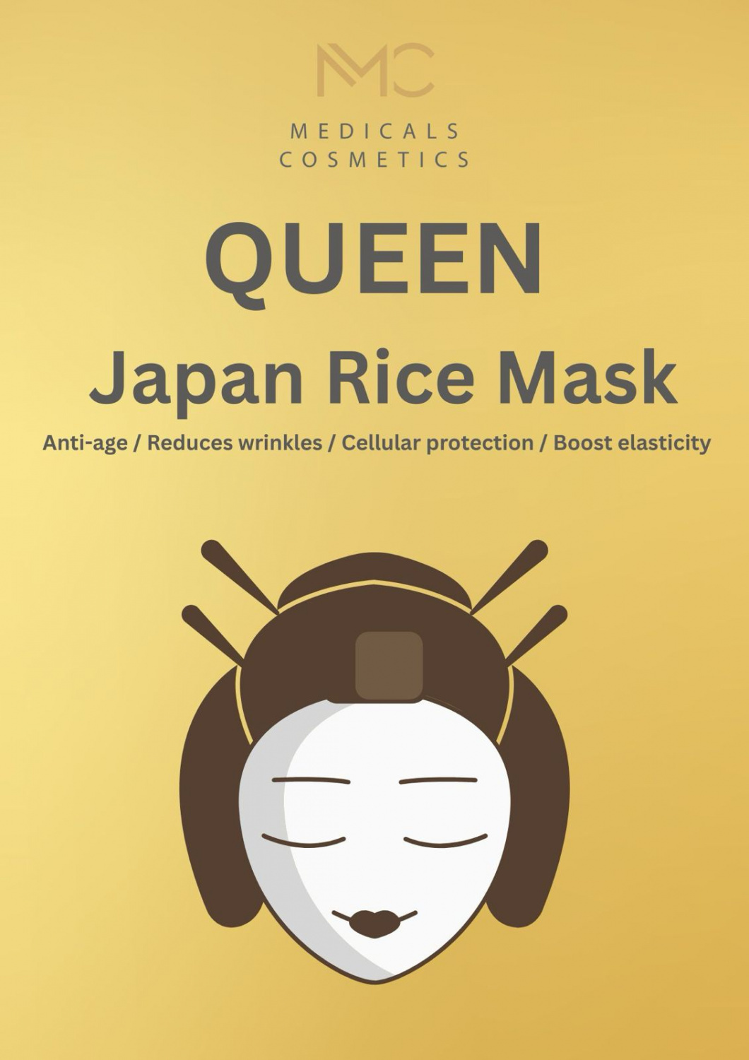 MEDICALS COSMETICS QUEEN JAPAN RICE MASK 
Hydrogélová pleťová maska Medicals Cosmetics s fermentovanou ryžou a rastlinnými extraktmi
