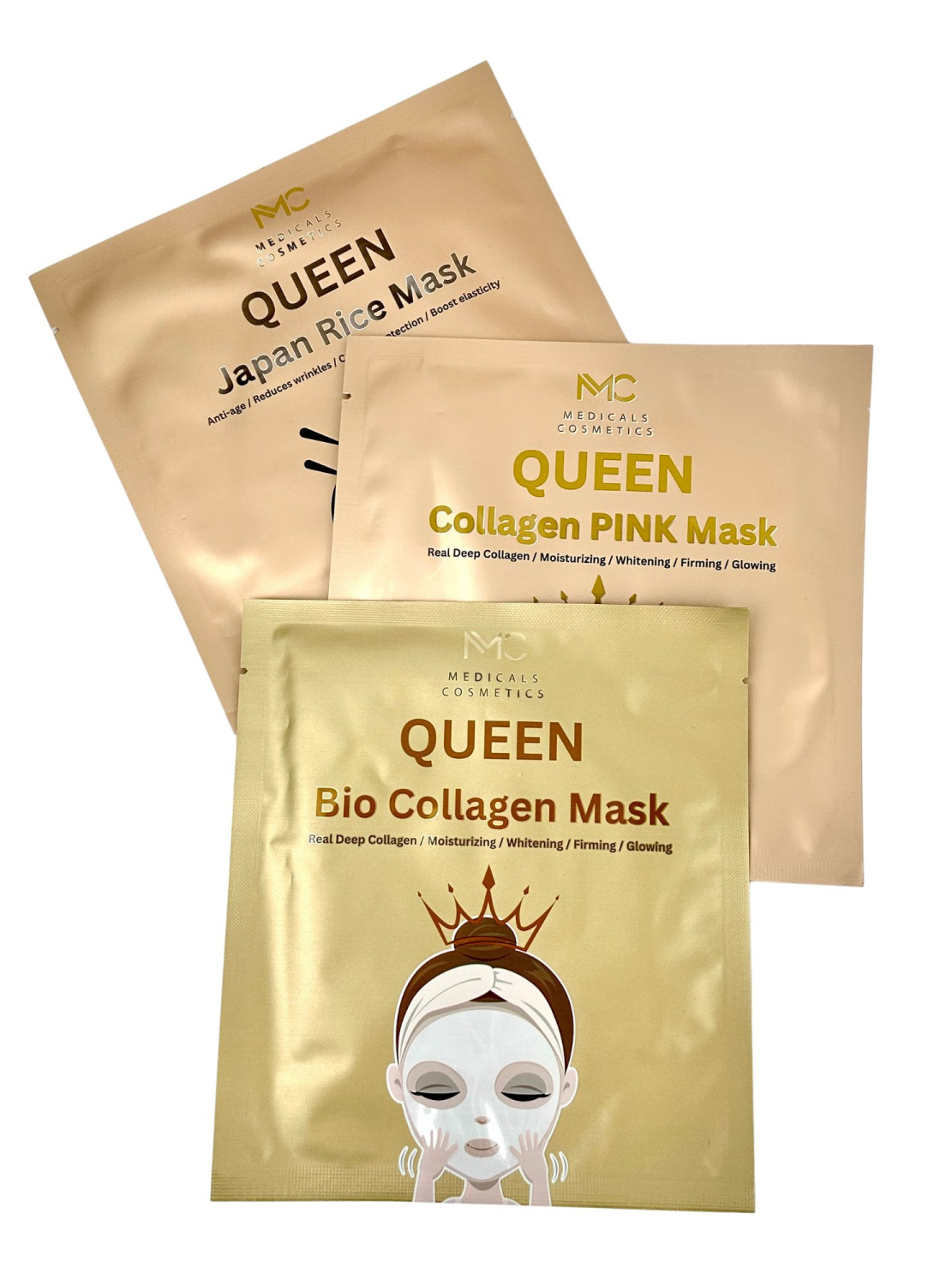 MEDICALS COSMETICS QUEEN BIO COLLAGEN MASK 
Hydrogélová pleťová maska Medicals Cosmetics s kolagénom