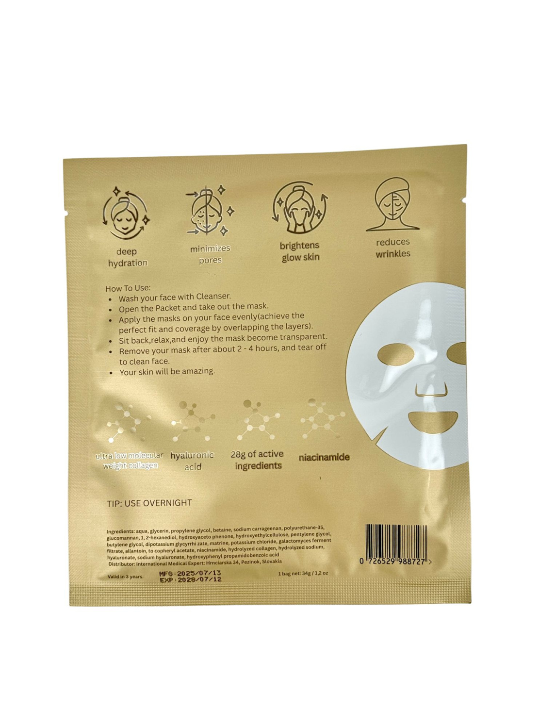 GIFT MEDICALS COSMETICS QUEEN BIO COLLAGEN MASK 
Darček Hydrogélová pleťová maska Medicals Cosmetics s kolagénom
