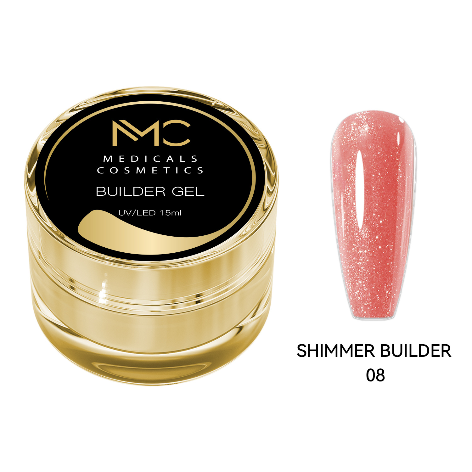 BUILDER GEL SHIMMER - PROFESSIONAL MEDICALS COSMETICS - RED 
Červený modelovací gél na nechty s jemnými trblietkami