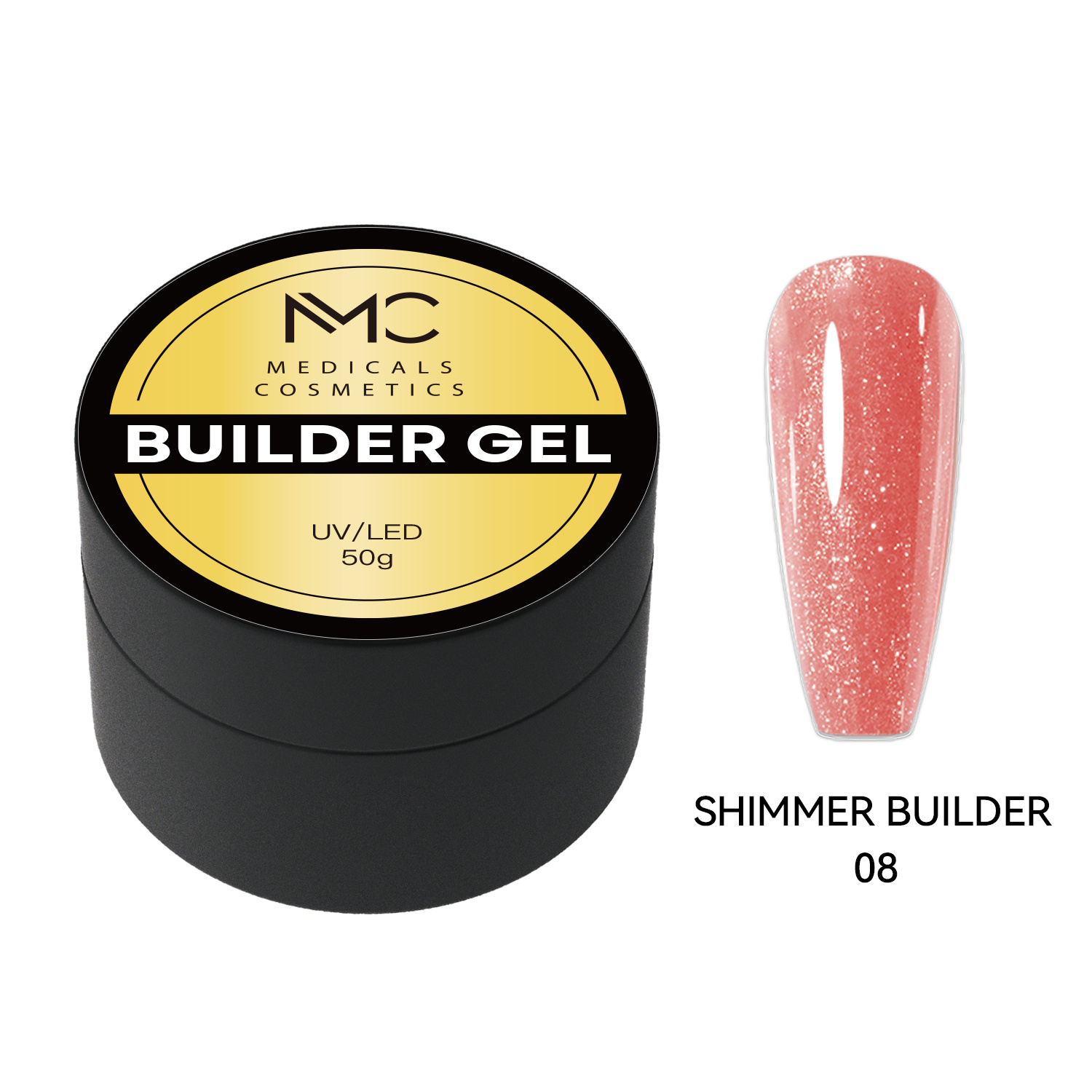 BUILDER GEL SHIMMER - PROFESSIONAL MEDICALS COSMETICS - RED 
Červený modelovací gél na nechty s jemnými trblietkami