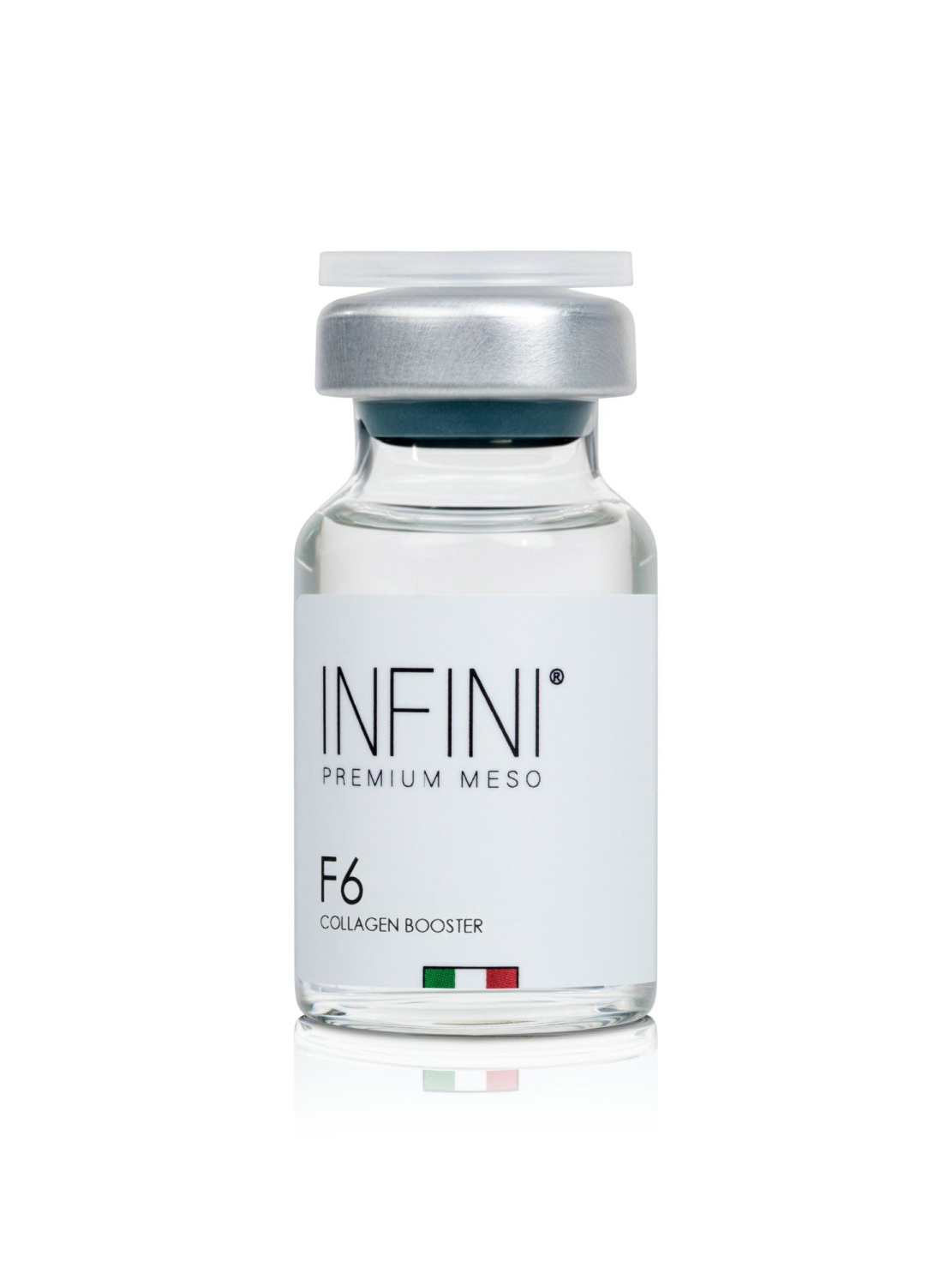 INFINI PREMIUM MESO F6 
Revitalizačný roztok s vysokým obsahom kyseliny hyalurónovej a viacerých foriem kolagénu