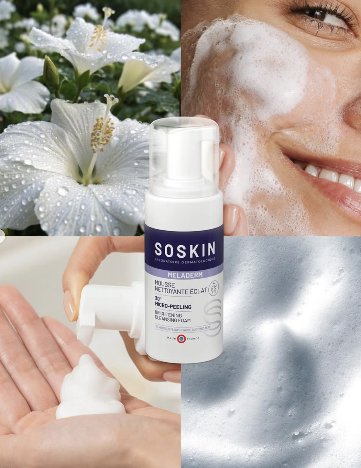 SOSKIN PARIS BRIGHTENING CLEANSING FOAM<BR>MELADERM 
Jemná antioxidačná mikro-peelingová pena