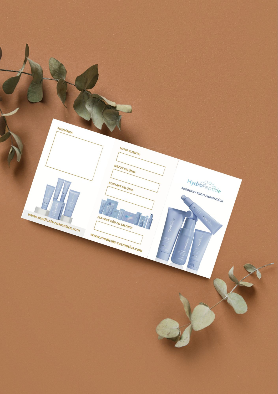 HYDROPEPTIDE CARDS 10 KS 
Kartičky pre klientov - Produkty proti pigmentácii