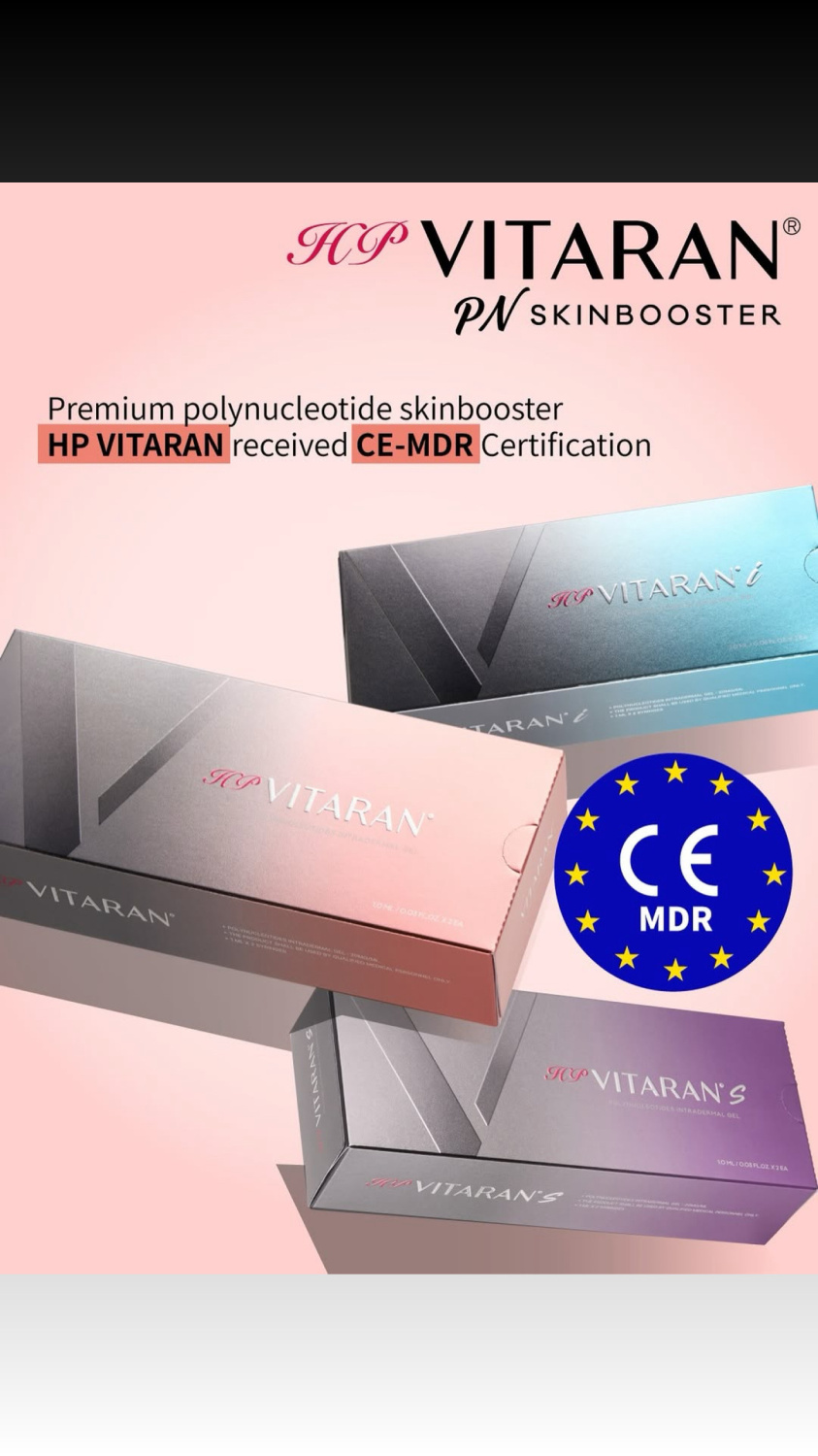 VITARAN HP CELL i, POLYNUCLEOTIDE SODIUM FROM SALMON PN - 20mg/mL 
EYE - Inovatívny biostimulátor s polynukleotidmi z lososa, ktorý pôsobí na bunkovej úrovni. Certifikát čistoty 99,9% a potvrdenej kvality. MENEJ BOLESTI vďaka patentovanej kórejskej 