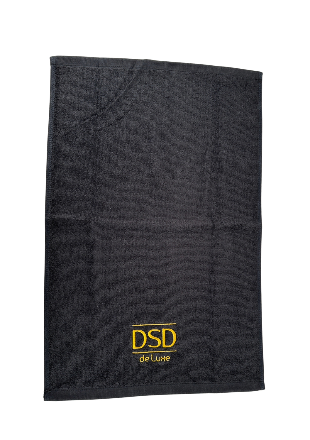 TOWEL MEAPLASMA SMALL, BLACK WITH GOLDEN LOGO 
40x60 cm Malý bavlnený uterák s logom Meaplasma, čierny so zlatou výšivkou