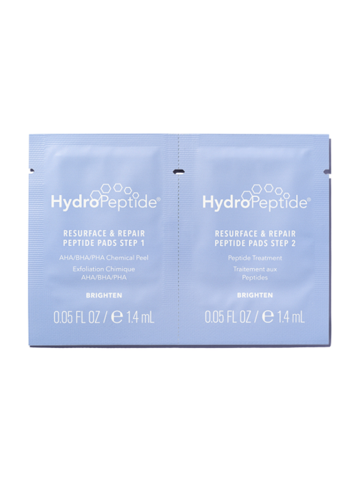 HYDROPEPTIDE RESURFACE & REPAIR PEPTIDE PADS 
Pokročilé dvojkrokové exfoliačné ošetrenie s peptidmi