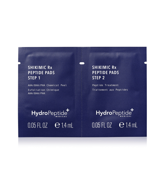 HYDROPEPTIDE SHIKIMIC RX PEPTIDE PADS 
Profesionálne dvojkrokové regeneračné ošetrenie s peptidmi