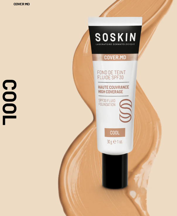 SOSKIN PARIS FLUID FOUNDATION SPF30 - BEIGE / COOL / GOLD 
Tekutý make-up SPF30