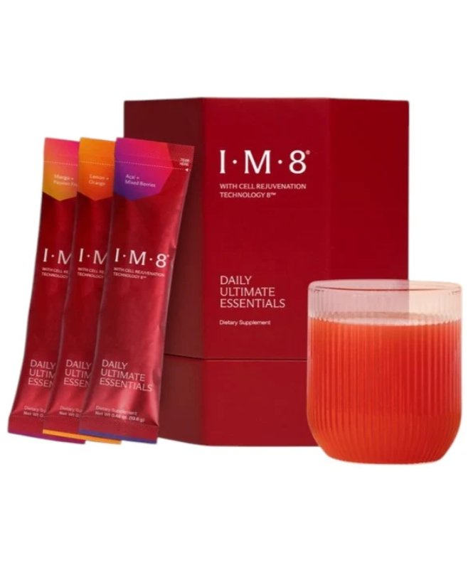 IM8 BECKHAM STACK VARIETY PACK - DAILY ULTIMATE ESSENTIALS PRO + DAILY ULTIMATE LONGEVITY 
The Beckham Stack Pro predstavuje kompletný denný rituál, ktorý kombinuje komplexnú výživovú podporu s pokročilou receptúrou zameranou na zdravé starnutie.