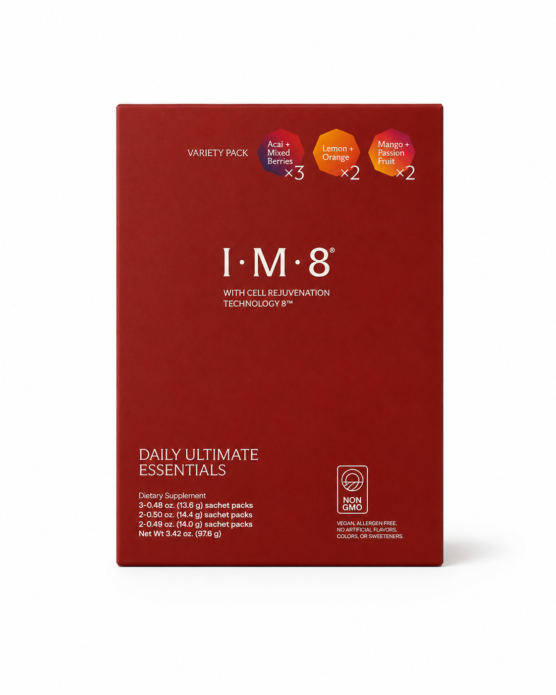IM8 DAILY ULTIMATE ESSENTIALS PRO 1 WEEK TRIAL & TRAVEL PACK 
Komplexný denný výživový doplnok - skúšobné 7-dňové balenie / cestovné balenie