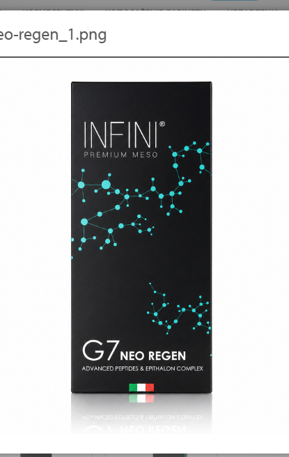 INFINI G7 NEO REGEN<br>ADVANCED BIOREGENERATIVE COMPLEX WITH COPPER PEPTIDES AND EPITHALON 
Pokročilý bioregeneračný komplex s medenými peptidmi a Epithalonom
