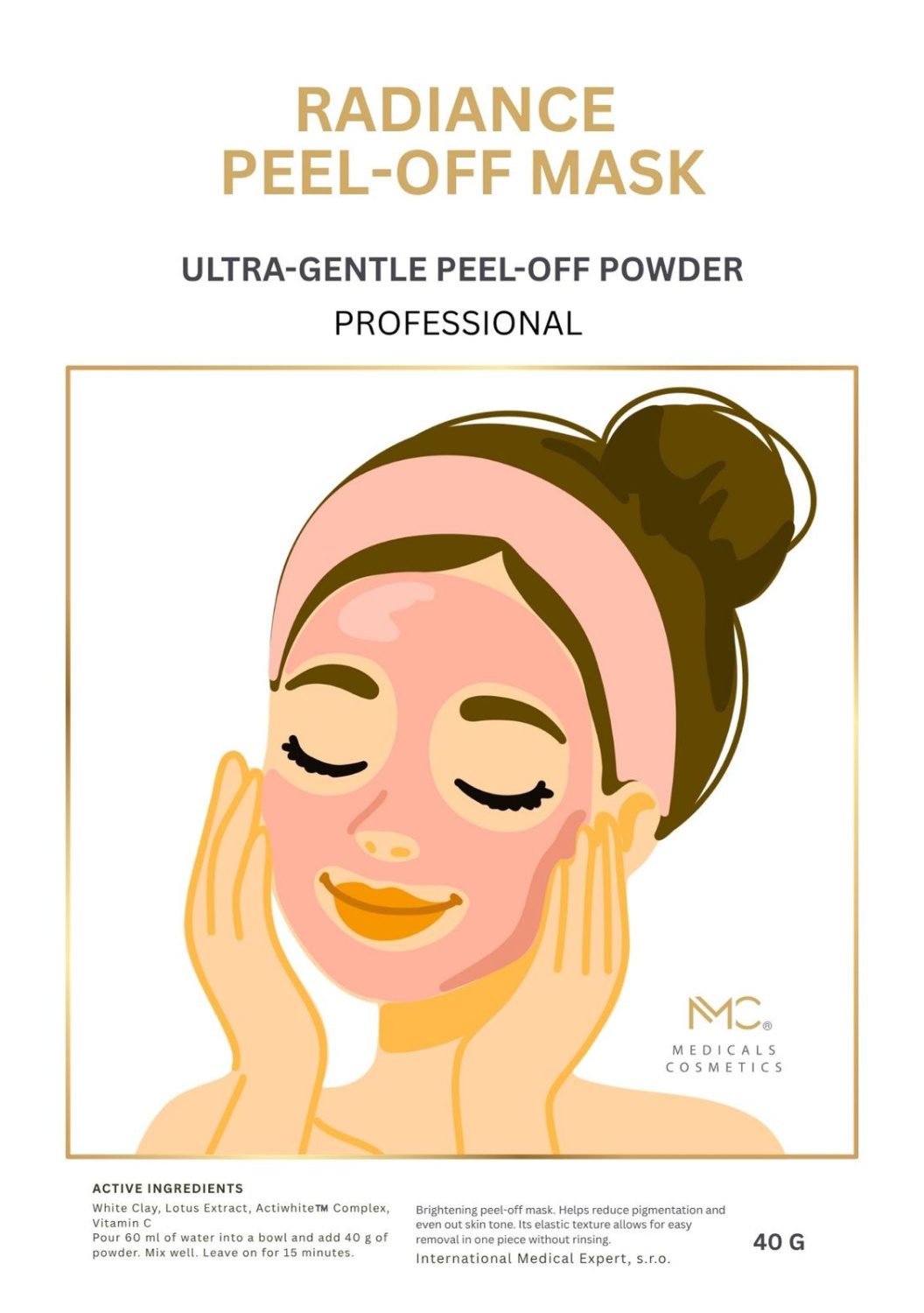 RADIANCE PEEL-OFF MASK 
Rozjasňujúca algínátová peel-off maska pre zjednotenie tónu pleti