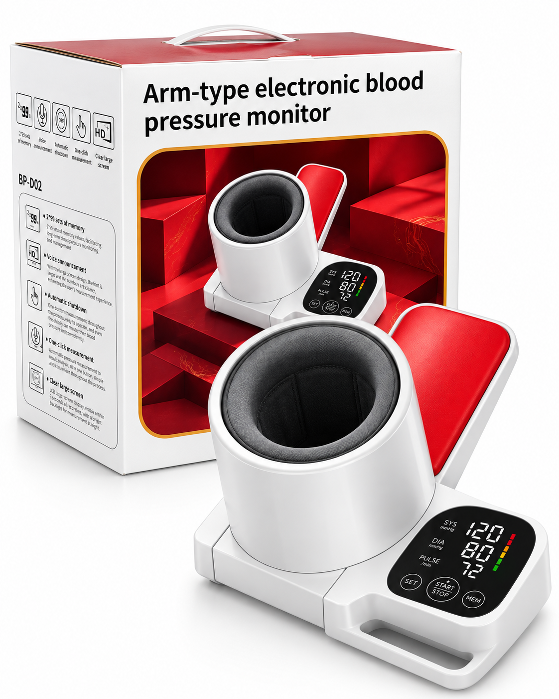 ARM-TYPE ELECTRONIC BLOOD PRESSURE MONITOR 
Automatický ramenný tlakomer BP-D02