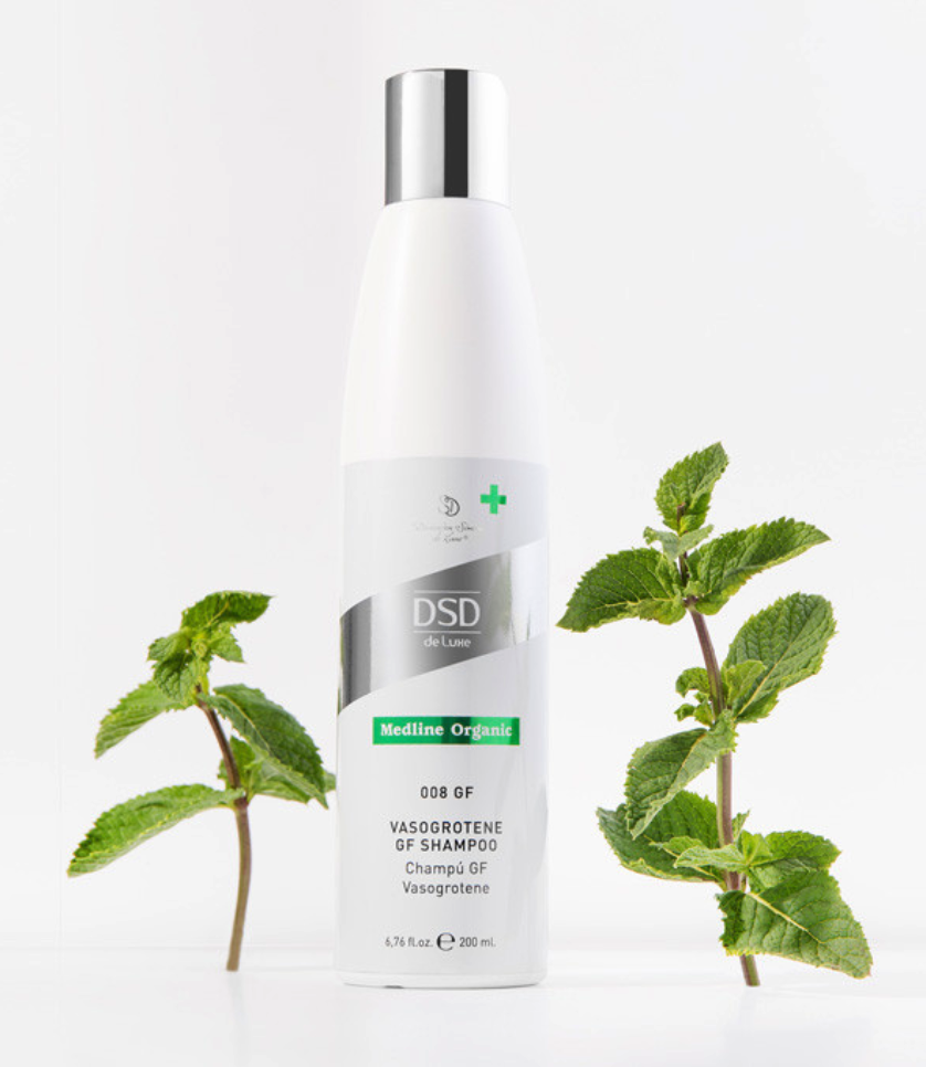 DSD SIMONE DE LUXE GF VASOGROTENE GF SHAMPOO GROWN FACTORS 
008 Prírodný šampón na rast vlasov s rastovými faktormi bez sulfátov a parabénov.
