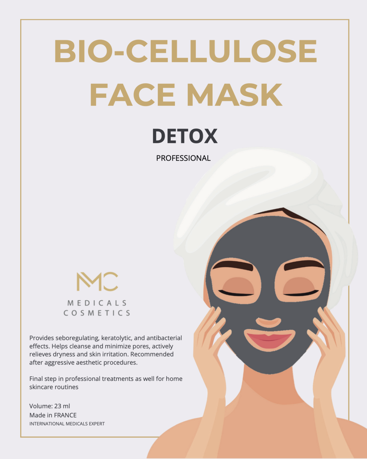 DETOXIFYING STERILE BIO-CELLULOSE FACIAL MASK MEDICALS COSMETICS 
Pleťová sterilná detoxikačná maska Medicals Cosmetics - Antibakteriálna maska z biocelulózy