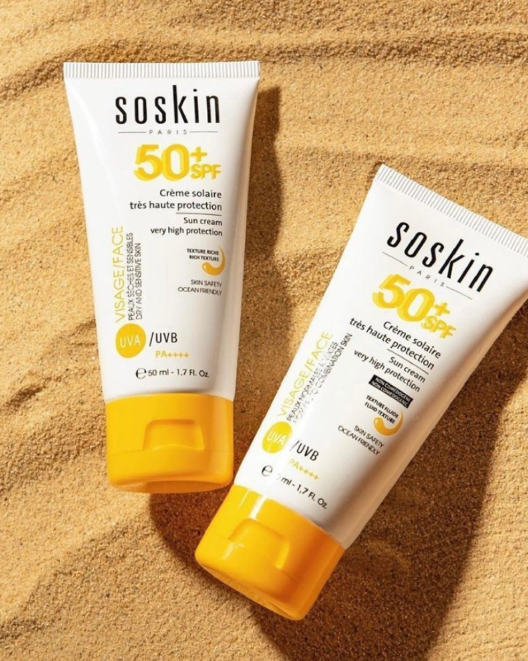 SOSKIN SUN CREAM VERY HIGH PROTECTION UVA/UVB 50+ 
Opalovací krém Uva/Uvb 50+ pre suchú pokožku