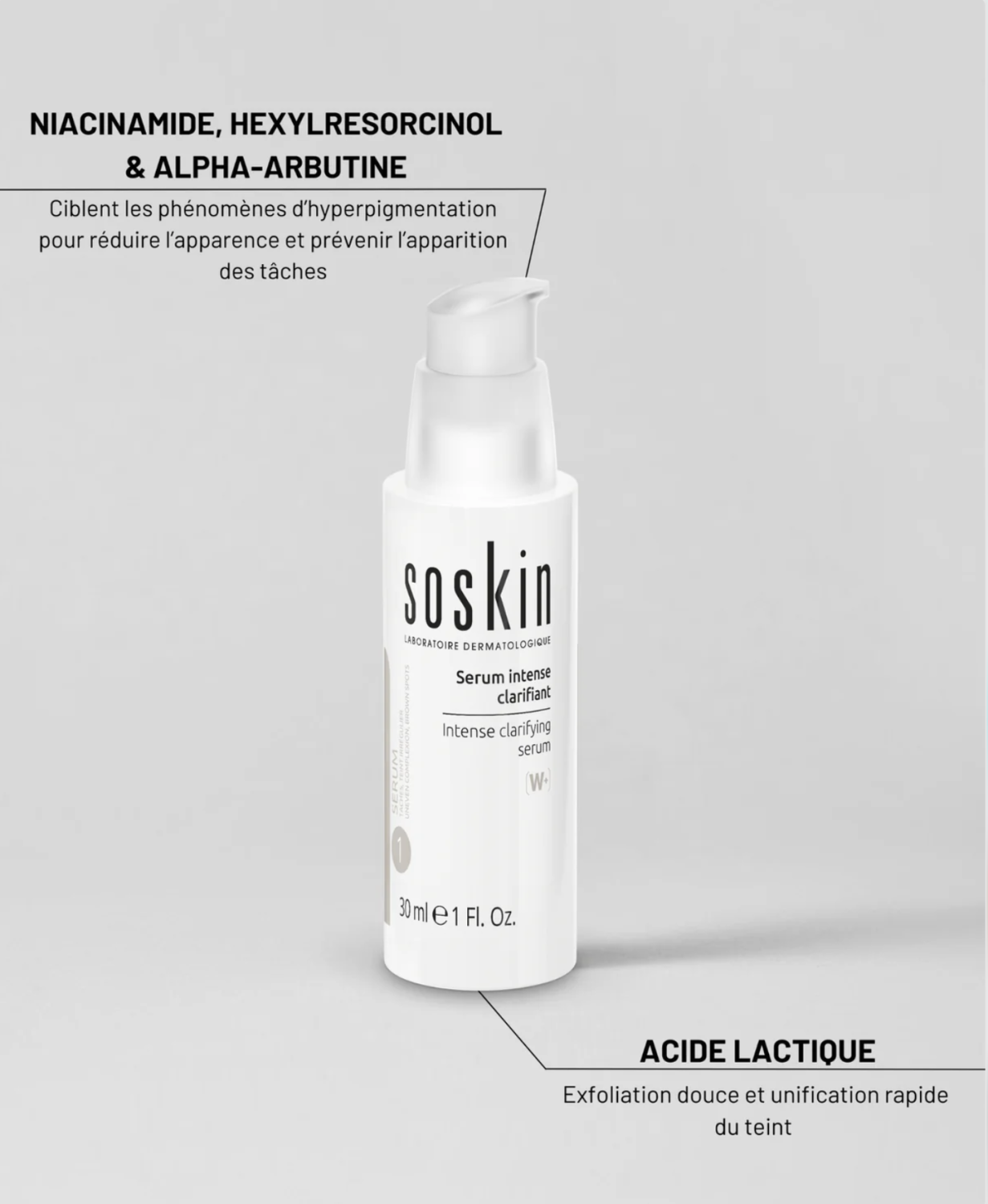SOSKIN INTENSE CLARIFYING SERUM 
Intenzívne rozjasnujúce sérum 30 ml.