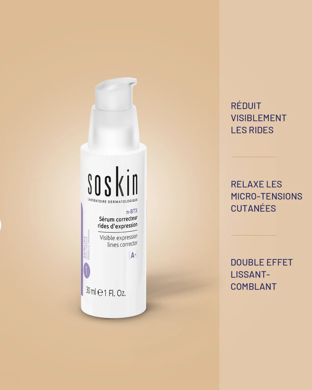 SOSKIN N-BTX VISIBLE EXPRESSION LINES CORRECTOR 
Sérum proti mimickým vráskam 30 ml.