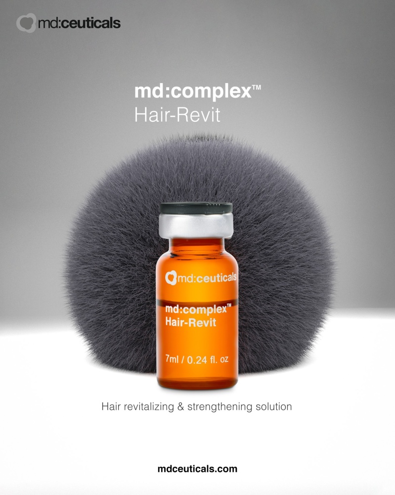 Mezoterapia na vlasy. Efektívna kúra pôsobiaca na rast, pevnosť a hustotu vlasov. <br>MD:Complex Hair Revit CxHR 5 x 5 ml.